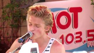Cody Simpson singing "Wish U Were Here" at the Roseville Fountains