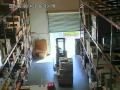 Crashing Through Warehouse Door With Forklift