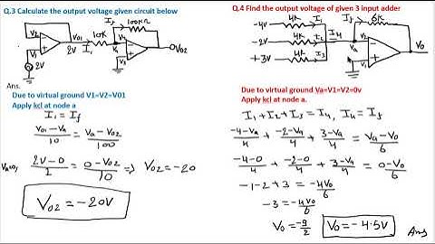 operational amplifier as adder | op amp voltage gain | op amp numerical | op amp examplea