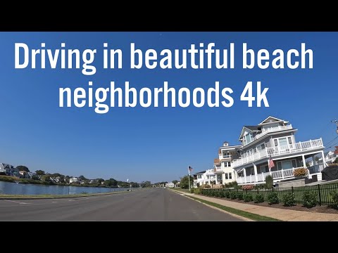 Driving in American beach neighborhoods - Bradley Beach, New Jersey 🇺🇸 (4k)