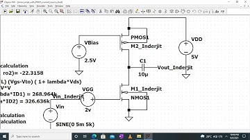 Analog VLSI Design LAB 2c | Simulation of Common source amplifier with current source load