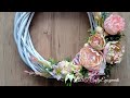 Foamiran flowers and spring wreath on the door - DIY - step by step