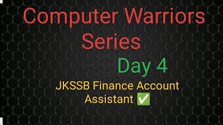 Computer series Day 4 most important topics for Jkssb FAA.Kindly subscribes to my Channel shares ✅💯🏃