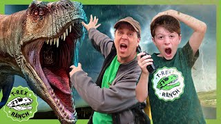 Dinosaur Tornado Escape Adventure! T-rex Ranch Videos for Kids