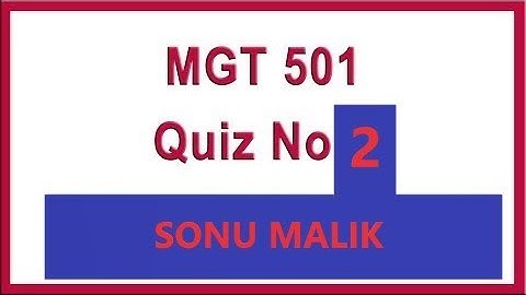 MGT501 Quiz 2 Solved 2019