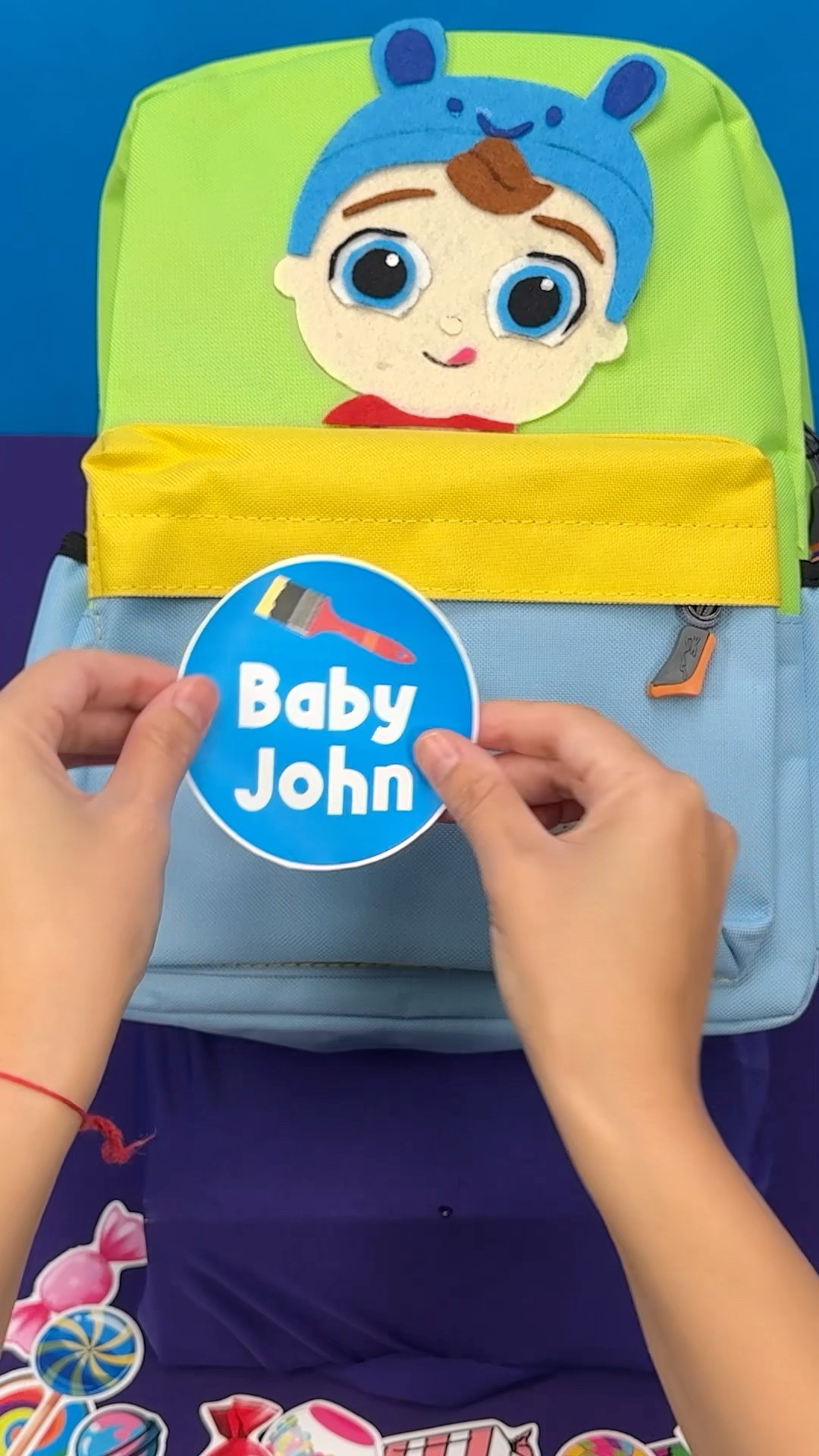 Label with me my school items! ?✨ DIY arts and crafts with Baby John #babyjohn #diy #shorts