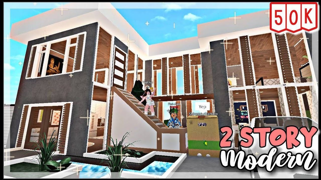 Roblox...Bloxburg || 50K 2-story budget modern house - YouTube