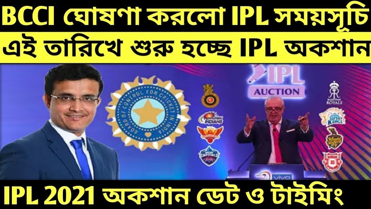 IPL 2021 Auction Date  BCCI Announce Final Date of IPL 2021 Auction  IPL 2021 Auction Player List