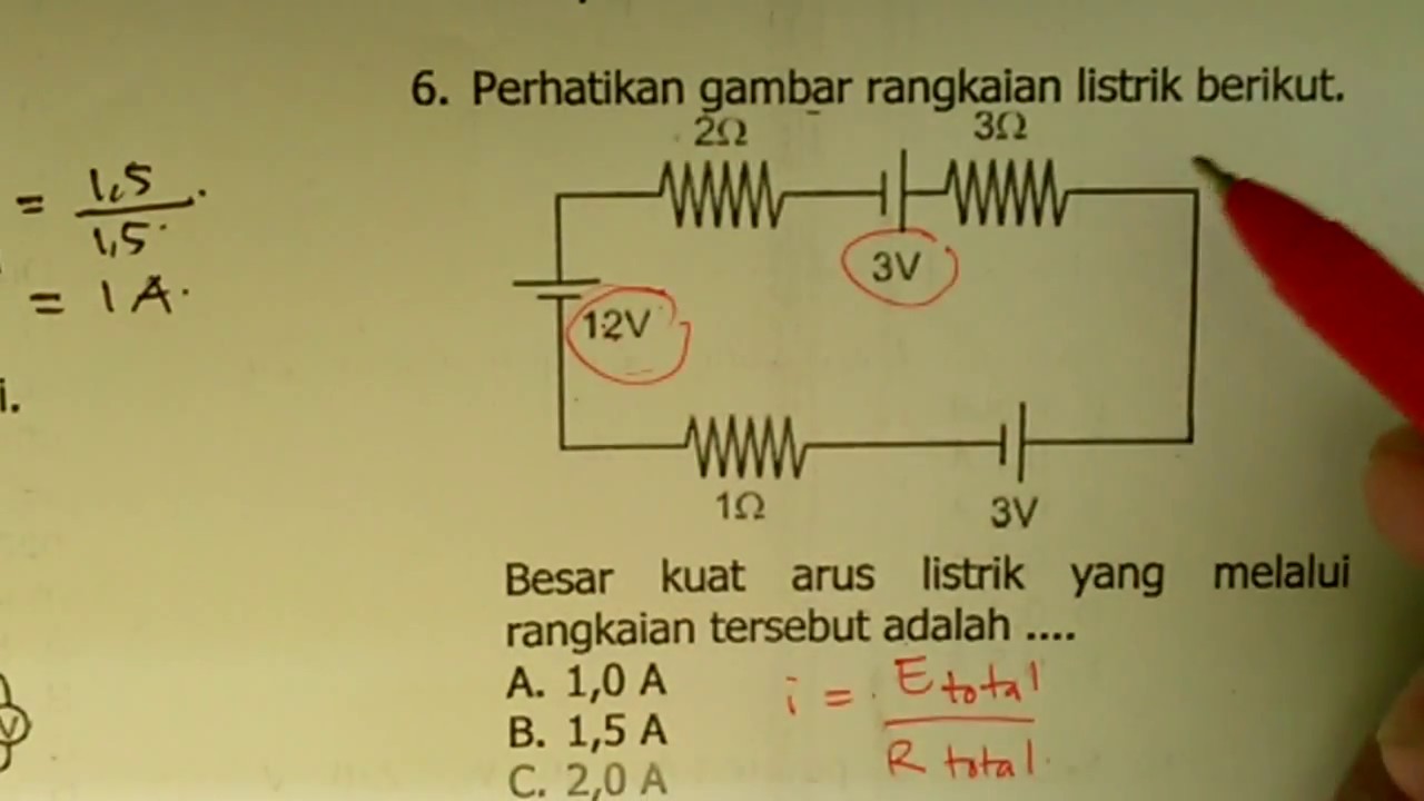 Arus listrik yang mengalir pada rangkaian seri hanya berada dalam