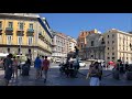 Naples italy   napoli center beautiful city walk in santa lucia  piazza del plebiscito