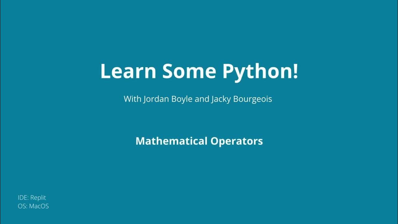 Mathematical Operators - YouTube