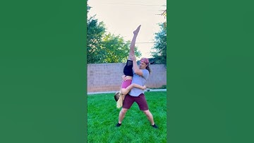Fun partner trick to try with a friend #partnerworkout #cheerleader #acrobatics #gymnastics #dancing