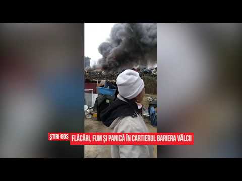 Flăcări, fum şi panică în cartierul Bariera Vâlcii