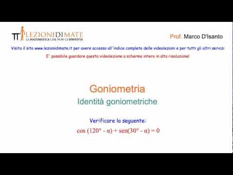 Identità goniometriche: cos(120°-α)+sen(30°-α)=0