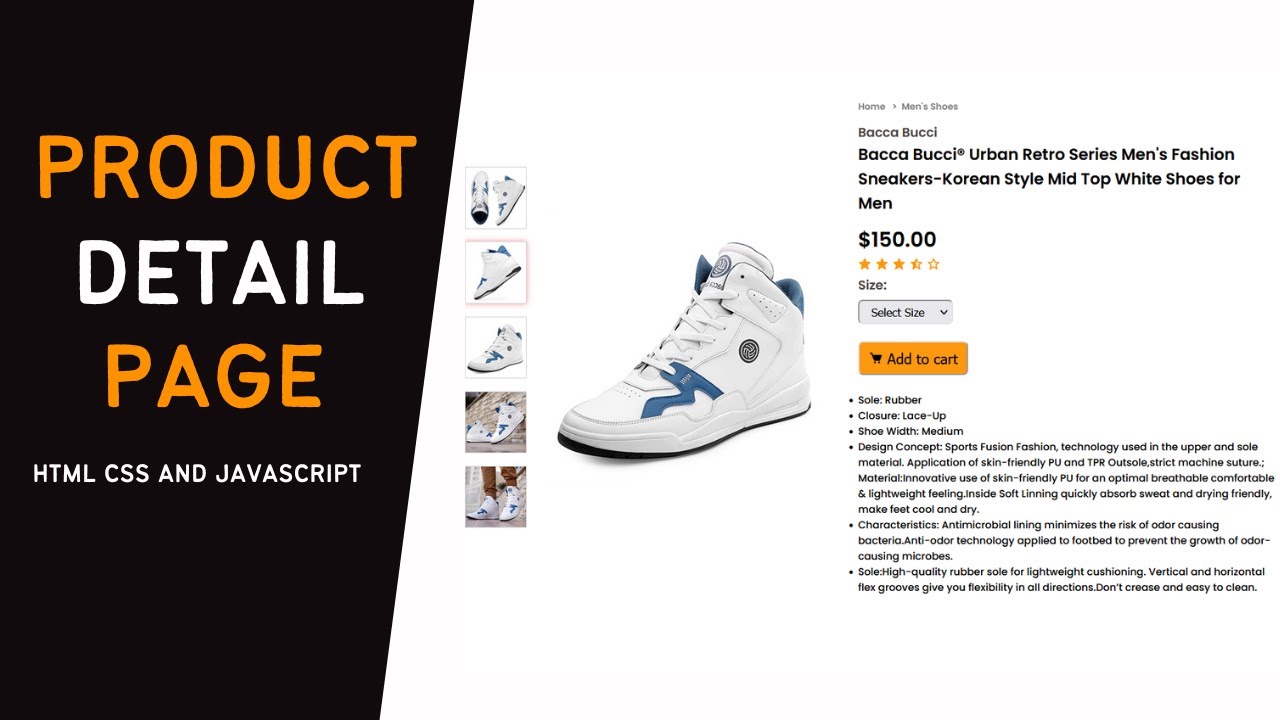 How To Make Ecommerce Website Product Detail Page Using HTML , CSS ...