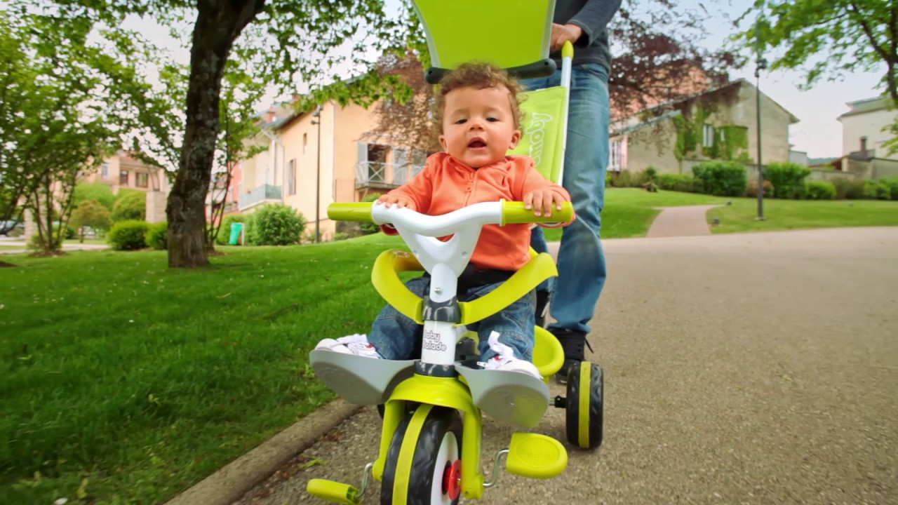 Tricycle Bébé évolutif 3 en 1, Canne Parentale Amovible, Velo Bebe avec  Panier de Placement, Double Frein (Blanc et Rouge)