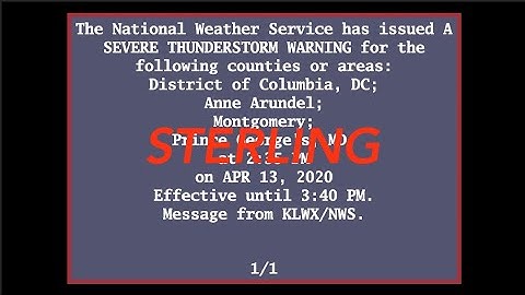 EAS Reenactment Mock: LWX issues SVR [v2] - 04/13/2020
