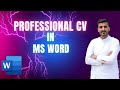 Create best cv for free in ms word  best cv format  urdu  hindi tutorial