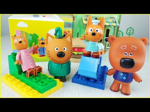 Видео: Лего Три Кота - новые игрушки! Кеша и Компот друзья! Ми-ми-мишки мультики с игрушками для детей