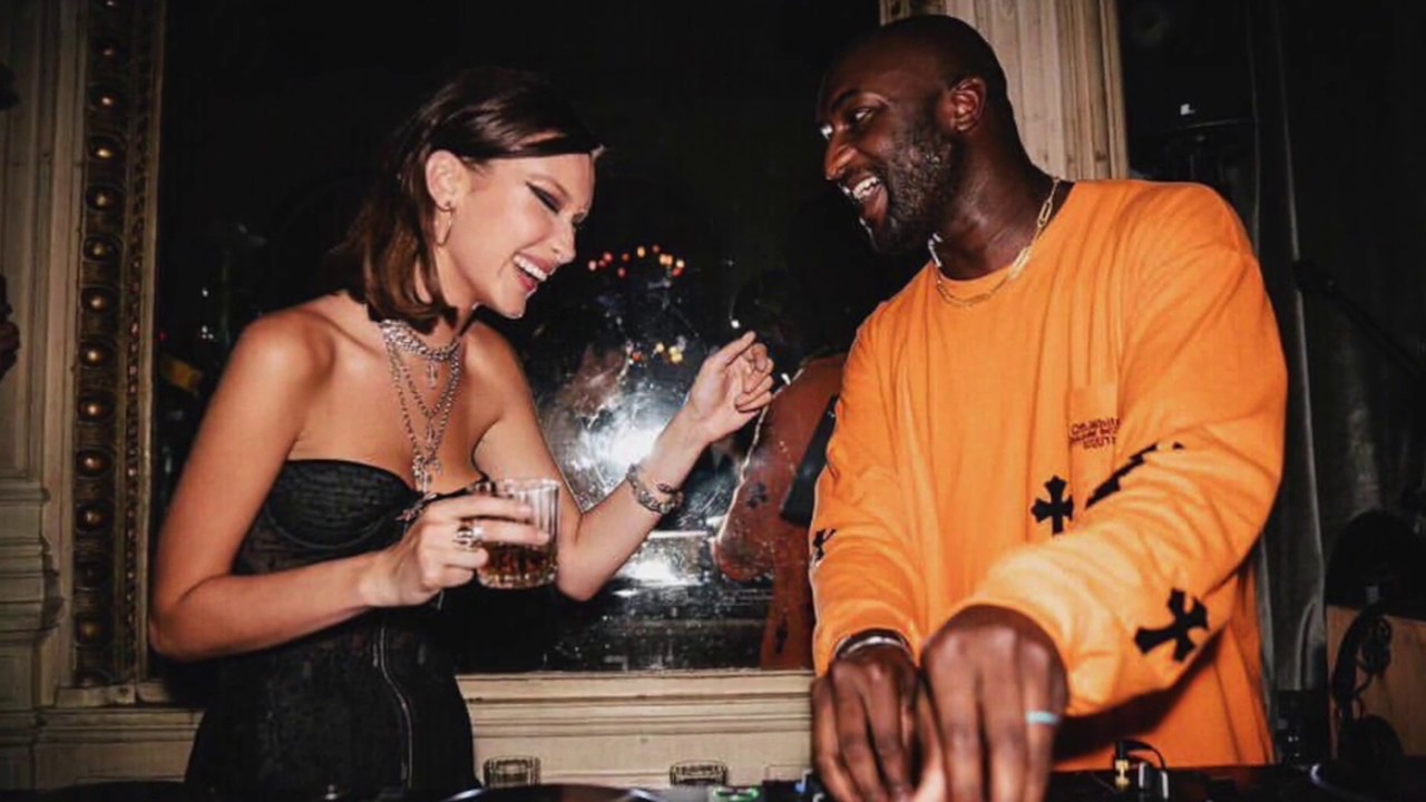 Virgil Abloh DJs Off White x Chrome Hearts event in Paris at Le