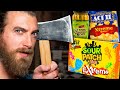 Extreme vs Original Snacks Taste Test (Axe Throwing Game)