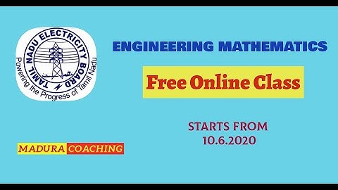 MCC | TNEB | TRB | Engineering Maths online class.
