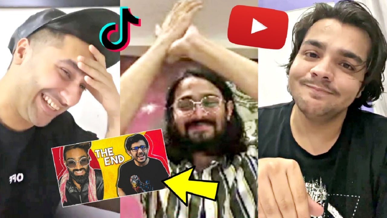 YouTubers Reaction On Carryminati Roast Tik Tok vs YouTube THE END