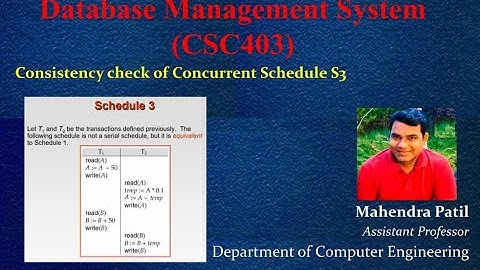 #DBMS #Transactions #Consistency Consistency check for Concurrent Schedule 3 |Concurrent Schedule S3