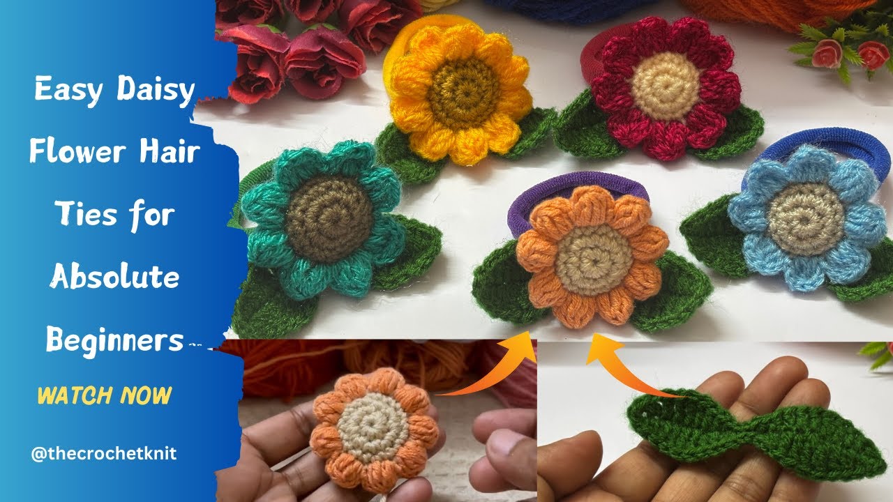 ⚡⚡Easy Daisy Flower Hair Ties | Tutorial for Absolute Beginners ...