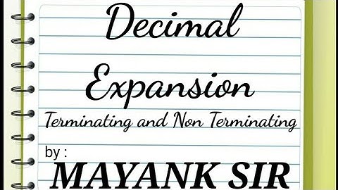 Decimal Expansion | Identification of Rational & Irrational Numbers | Mayank Sir