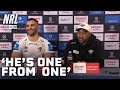 Alex Twal makes sure Benj knows about his perfect record: NRL Presser | NRL on Nine