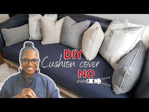 DIY A Sofa Cushion Cover Without A Zipper! A PROFESSIONAL LOOK YOU WILL ❤️!  Wesley Hall Camden Sofa 