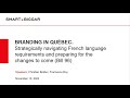 Webinar #7 | Branding and French Language Requirements in Québec