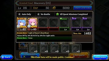 The Alchemist Code - Discovery [EX] NO GEAR EQUIPPED All Missions F2P