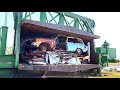 We crushed over 100 antique cars mostly studebaker at this old junkyard