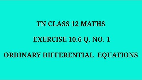 TN 12th maths chapter 10  exercise 10.6 question number 1