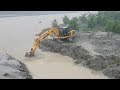 KOMATSU EXCAVATOR AMAZING WORK ON RAIN - EXCAVATOR WORKING IN RIVER - EXCAVATOR VIDEO 4