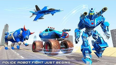 US Police Bull Robot Transform Monster Truck Games Android Gameplay