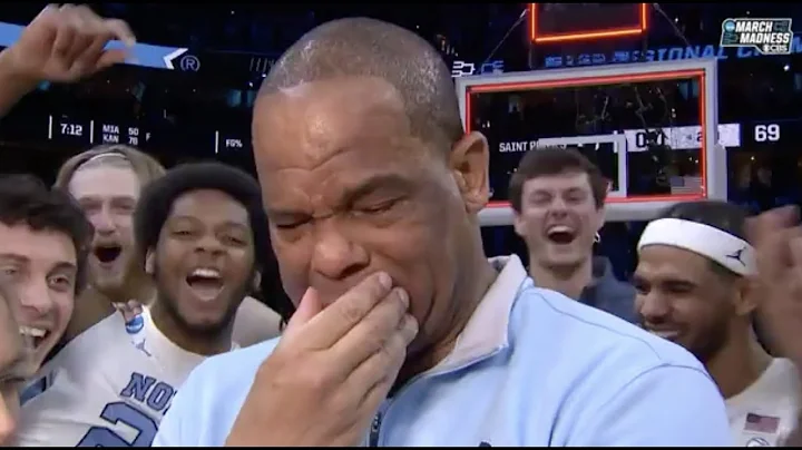 Emotional Hubert Davis, moments after UNC's Elite ...