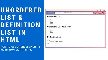 List Tag In HTML In Marathi || Unordered List || Definition List || HTML Tutorial