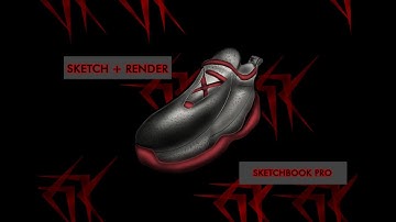 Sneaker shoe |Sketch + Render | Autodesk Sketchbook pro | Time lapse