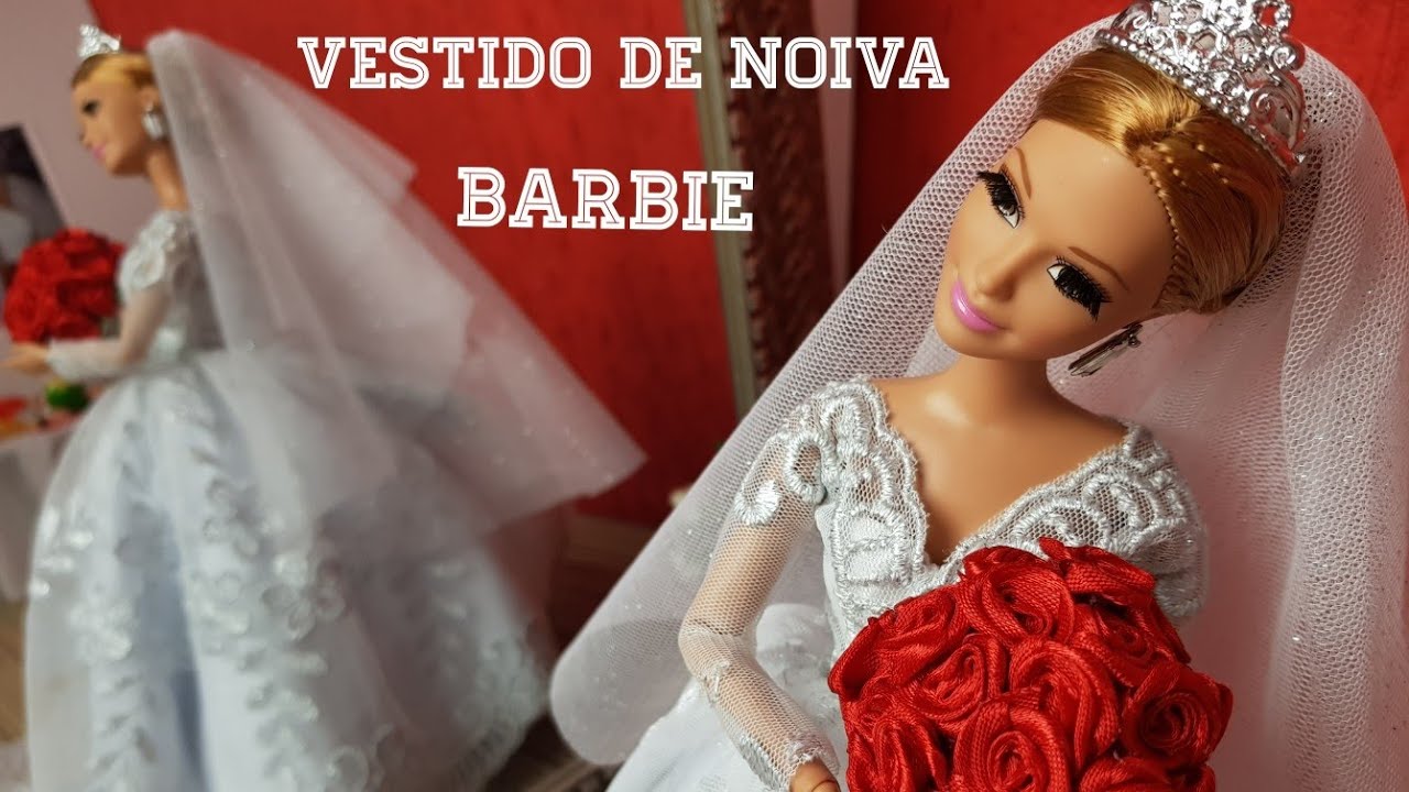 Como fazer vestido de noiva sem costura para Barbie e outras bonecas!