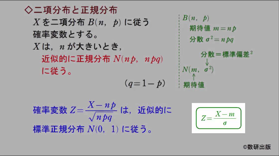 基本事項の説明 確率分布ノート 解説動画 | チャート式の数研出版