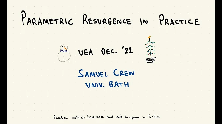 Samuel Crew -- Applied Maths Research Seminar @ UEA