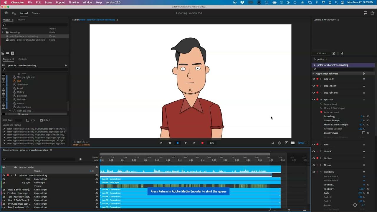 Exporting to Video from Character Animator with Media Encoder YouTube