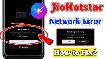 Jiohotstar Network Error | Jiohotstar Something Went Wrong | Unable to Connect to Jiohotstar