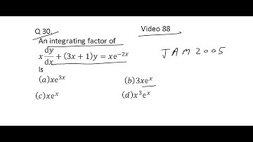 IIT JAM MATHEMATICS | Differential Equation | Example on Integrating factor | VIDEO 88