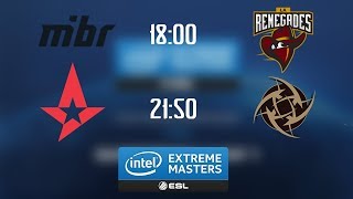 [RU] MIBR vs. RENEGADES / ASTRALIS vs. NIP - Quarterfinals - IEM Katowice 2019 Champions Stage