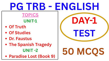 PG TRB ENGLISH | DAY 1 MCQ | 50 MCQ |