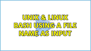 Unix & Linux: bash using a file name as input (4 Solutions!!)